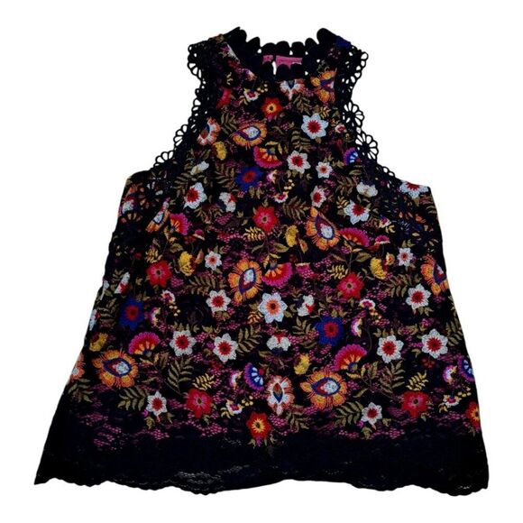 Anthropologie Maeve Kirstie Embroidered Floral Sleeveless Women's Boho Top Sz 4 - Picture 2 of 9